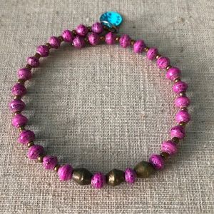 Bead for Life Purple/Bronze Boho Wrap Bangle